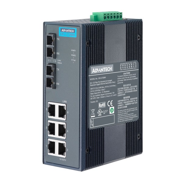 Unmanaged Fiber Optic Gigabit Switch EKI-2728MI