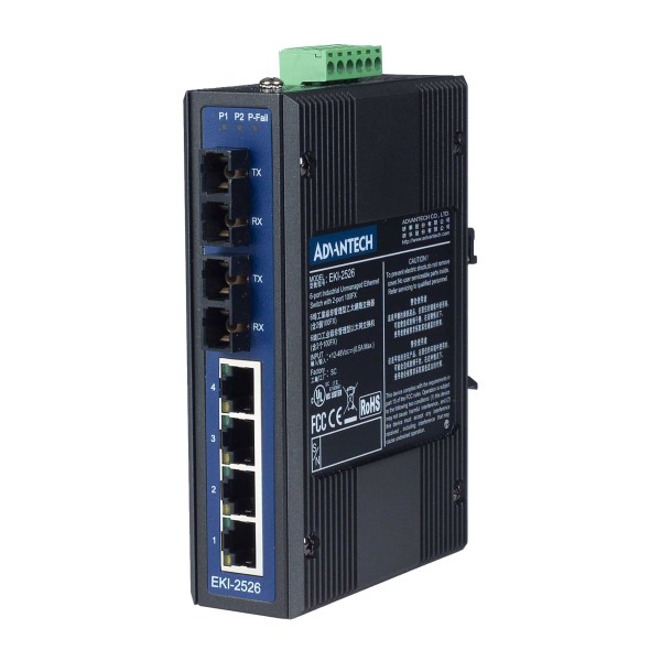 Unmanaged Fiber Optic Ethernet Switch EKI-2526